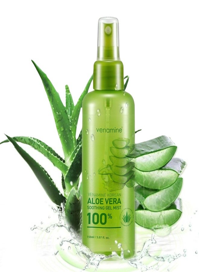 VENAMINE Korean Aloe Vera Soothing & Moisture 100% Gel Mist, 150 Gram - Image 1